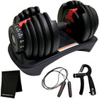 MotionGrey Adjustable Dumbbell with 15 Settings - 5 - 52.5 lb - Single-Effortless Resistance Adjustment: Switch weights quickly with the 15-in-1 dial system for smooth transitions between exercises.