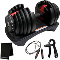 MotionGrey Adjustable Dumbbell with 15 Settings - 5 - 52.5 lb - Single-Effortless Resistance Adjustment: Switch weights quickly with the 15-in-1 dial system for smooth transitions between exercises.