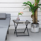 Outsunny Rattan Coffee Table for Balcony - Grey-The folding design makes carrying a breeze and can save your interior space when not in use  