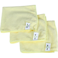 Globe Commercial Products - Lingettes en microfibres - 16 x 16 po - Jaune - Paquet de 10-16 x 16 po