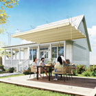 Outsunny 8.5' L x 11.5' W Retractable Pergola Canopy Replacement for 10' L x 13' W Frame (Cover Top) - Cream White-The breathable fabric provides good air circulation