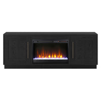 Hudson&Canal Tillman TV Stand with 26" Crystal Fireplace for TV's up to 75" - Black Grain-A transitional design accommodates TVs up to 75" for your entertaining space