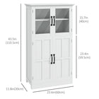 HOMCOM 23.6" L Storage Cabinet for Living Room - White-Smooth painted surface, easy to clean up