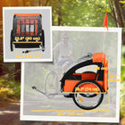 Aosom - Remorque vélo double pour enfants, bébés, tout-petits, capacité de 80 lb avec cadre en acier - orange-La capote est composée de panneaux en tissu Oxford et de panneaux transparents, offrant à votre enfant de l'intimité tout en lui permettant de regarder à l'extérieur 