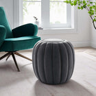 Modway Celebrate Channel Tufted Performance Velvet Ottoman - Grey-Durable Stain Resistant Fabric
