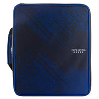 Five Star Nylon 2" 3 Ring Zipper Binder - Blue-Easily access the same files from either inside or outside of the binder