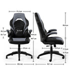 Emerge - Fauteuil de jeu en cuir reconstitué Vortex de la gamme - noir et gris-Accoudoirs rabattables et réglables : 28,3 à 32,1 haut. x 21,7 larg. (po)
