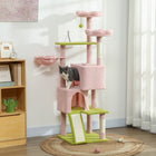 PawHut - Arbre à chat fleur 62 po avec 2 condos, lits, hamac - perchoir en peluche-Structure à plusieurs niveaux avec des niches et un hamac, offrant un divertissement sans fin à vos chats 