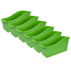 Storex Large Book Bin - Green - 6 Pack-Large book bins hold books, magazines, files, folders, etc.