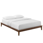 Modway Lodge Wood Full Platform Bed Frame - Walnut-Tropical and Rubber Wood Frame