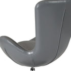 Chaise d’appoint salon-réception de série Œuf en cuir gris (CH-162430-GY-LEA-GG)-Oreiller lombaire