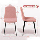 HOMCOM - Chaises de salle à manger avec pieds en métal pour cuisine - rose - lot de 4-Patins de protection pour éviter les rayures sur les sols 