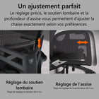 COUGAR - Fauteuil inclinable et pivotante en maille Speeder One - Noir-Garantie limitée du fabricant d'un an
