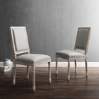 Modway Court Upholstered Fabric Dining Side Chair - Light Grey - 2 Pack-Polyester Fabric Upholstery