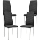 HOMCOM - Chaises de salle à manger avec siège rembourré et pieds en acier - noir - lot de 4-Ensemble de quatre chaises de salle à manger, idéal pour les repas, les conversations et plus encore