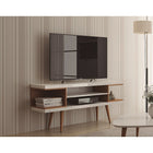Manhattan Comfort Utopia 53.14" TV Stand, White and Maple Cream (19652)-Upon Assembly, Measures: 53.14 in. Length, 24.01 in. Height, 8.267 in. Depth.