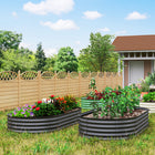 Outsunny Galvanized Steel Frame Raised Garden Bed - 71" L x 37" W x 12" H - Dark Grey-Metal plant stake supports plant growth, stabilizing taller species 