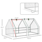Outsunny 6' x 3' x 3' Portable Tunnel Greenhouse with Large Zipper Doors & Water/UV PE Cover - White- Roll-up zippered 2 doors allow for easy access and air ventilation   
 