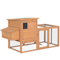 PawHut - Poulailler 75 po en bois, clapier pour poules ou lapins d’extérieur avec toit ouvrable-Maison d'habitation, nichoir et enclos arrière, tout dans un poulailler de luxe 