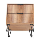 Manhattan Comfort DUMBO 20.07" Modern 2-Drawer Nightstand 2-Piece Set - Golden Brown-10