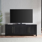 Hudson&Canal Chabot TV Stand for TV's up to 75" - Black Grain-Features easy assembly
