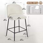 HOMCOM 27" Counter Height Modern Bar Stools with Back - Cream White - 2 Pack-Wide seat with thick foam for all-day comfort and relaxed lounging
