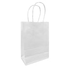 Reliabag Paper Bags - Twist Handles - 5.3" W x 3.5" D x 8.5" H - White - 100 Pack-Made by the premium white kraft paper with the re-enforced flat bottom