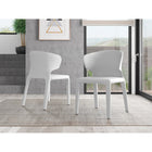 Manhattan Comfort Conrad 20.47" Mid-Century Modern Faux Leather Upholstered Dining Chairs - Cream - Set of 2-Frame Made of Durable Metal