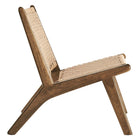 Modway - Saoirse Fauteuil d’accent en bois de corde tressée - Noyer naturel-Pieds inclinés et supports de barre transversale