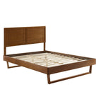 Modway Marlee Wood Twin Platform Bed with Angular Frame - Walnut-Twin Platform Bed Frame