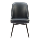 Zuo Keppel Swivel Dining Chair - Black - Set of 2-Plush and durable faux leather fabric