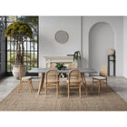 Manhattan Comfort Paragon 17.52" Industry Chic Upholstered Dining Chair - Nature and Oatmeal - Set of 4-Fine Natural Cane Made from Authentic Wooden Rattan