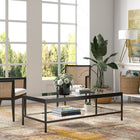 Hudson&Canal Alexis 54"W Rectangular Coffee Table - Blackened Bronze-Clean with a soft, dry cloth and no harsh chemicals or abrasive cleaning materials