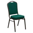 Flash Furniture – Chaise de banquet empilable Hercules à dossier en couronne, tissu vert avec cadre à veine dorée-Capacité de poids de 500 lb