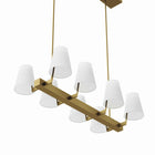 Modway Enthrall 8-Light Chandelier - White/Satin Brass-Professional Installation Required