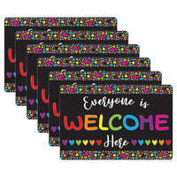 Ashley Productions Smart Poly Computer Mouse Pad - Everyone is Welcome Here - Hearts - 6 Pack-Start your day on the right note with these stylish and functional accessories that feature inspiring quotes and positive sayings.