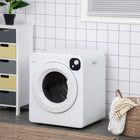 HOMCOM Portable 3.22 cu ft Compact Laundry Dryer - 1300 W - White-1300W power and 360° powerful turbine drum ensure cloth dried sooner and evenly