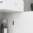 HOMCOM Tall Bathroom Cabinet with Shelves and Drawer - White-Elevated feet will protect it from moisture and maintain ventilation