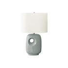 Monarch Specialties 26" H Contemporary Table Lamp - Green Ceramic / Ivory / Cream Shade-Contemporary 26"h table lamp featuring a sleek light green ceramic base with a stylish cut-out design, perfectly blending modern aesthetics with functionality to brighten up any living room, office, or bedroom