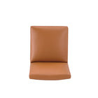 Manhattan Comfort Anna Square 18.9" Modern Faux Leather Upholstered Dining Chair - Saddle - Set of 2-30 Day Limited Manufacturer's Warranty