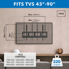 Mount-It! Low Profile Fixed TV Wall Mount (MI-305L)-Extension from the wall: 1"