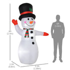 HOMCOM Lit Inflatable Waving Snowman Christmas Yard Decoration-Rated IP44 polyester cloth is suited for indoor and outdoor use