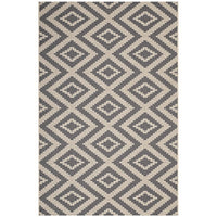 Modway Jagged Geometric Diamond Trellis Indoor/Outdoor Area Rug - 8 ft W x 10 ft L - Grey/Beige-Geometric Diamond Trellis Area Rug