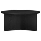 Hudson&Canal Anders 36"W Round Coffee Table - Black Grain-Features easy assembly