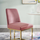 Modway Amplify Sled Base Performance Velvet Dining Side Chair - Gold/Dusty Rose-Sled Base Chair