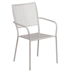 35.25'' Round Light Grey Indoor-Outdoor Steel Patio Table Set with 2 Square Back Chairs [CO-35RD-02CHR2-SIL-GG]-4