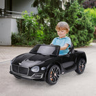 Aosom 12V Bentley GT Kids Electric Ride-On Car - Black-Extra-wide tires, seat belt and damping rear wheel design for safe and smooth driving 