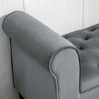 HOMCOM Upholstered Storage Ottoman Bench with Armrests - Grey-Overall Dimension: 51.2" W x 17.7" D x 25.6" H (130 x 45 x 65 cm)