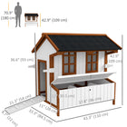 PawHut - poulailler 47 po en bois, clapier à lapin avec pondoir-Structure en bois de sapin naturel pour une solidité et une durabilité supérieures 
