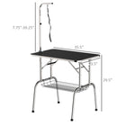 PawHut 35.4" L Dog Grooming Table with 8-39" Height Adjustable Arm-Storage shelf to store dog's grooming equipment 